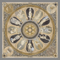 Batic matase naturala-The Olympian Gods - gri-bej