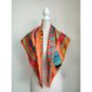 batic matase cu forme geometrice orange