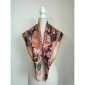 batic matase cu model floral roz