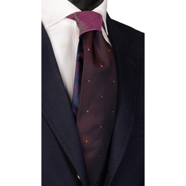 Cravată-Marc-Fantasy-Roz-Portocaliu-Nod-în-Contrast-Fuchsia- N2506