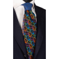 Cravata-Print-Negru-Paisley-Multicolor-Nod-in-Contrast-Albastru-cu-Galben-N2736