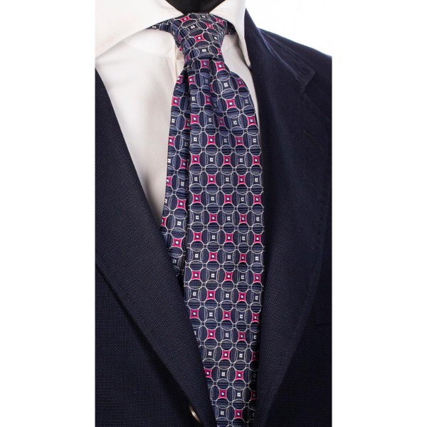 Cravata-Matase-Albastru-Avio-Fuchsia-Fuchsia-Alb-Celestial- AN4797