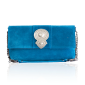 Poseta Aurora ocean blue suede- coperta