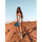 Poseta Chiara ocean blue suede