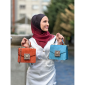 Poseta dahlia terracotta-ocean blue