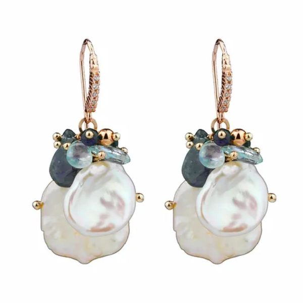 Cercei Waterlily -acvamarin-SKU OR2349