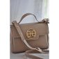 Belle Leather Handbag - Taupe 2