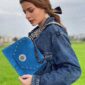 Poseta Chiara blue suede