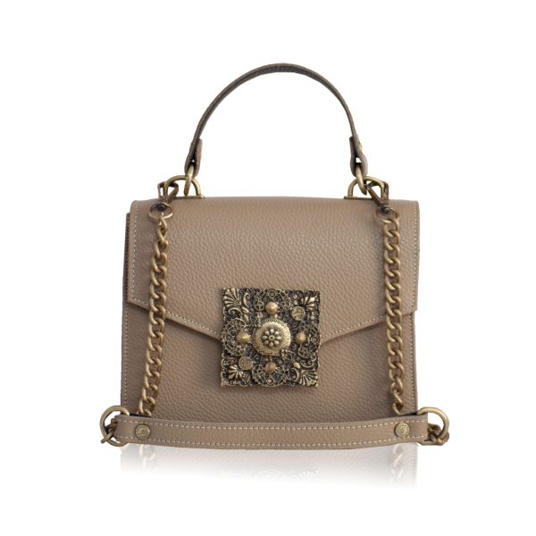Poseta Dahlia-taupe leather