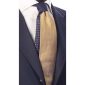 Cravatta-Fantasia-Gialla-Bianca-Nodo-in-Contrasto-Blu-Tinta-Unita-N1789