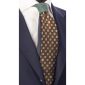 Cravatta-Marrone-Fantasia-Bianco-Verde-Nodo-in-Contrasto-Principe-di-Galles-Verde-N1707