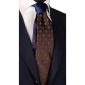 Cravatta-Marrone-Fantasia-Blu-Navy-Bianca-Nodo-in-Contrasto-Blu-Navy-N2420