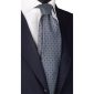 Cravatta-Stampa-di-Seta-Vintage-Grigia-Fantasia-Turchese-Blu-Arancione-6080