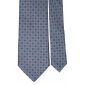 Cravatta-Stampa-di-Seta-Vintage-Grigia-Fantasia-Turchese-Blu-Arancione-Pala-6080.
