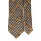 Cravatta-Uomo-Stampa-di-Seta-Verde-Pied-De-Poule-Beige-Fantasia-Gialla-Pala-4551