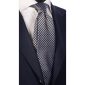 Cravatta-Uomo-per-Cerimonia-di-Seta-Pied-de-Poule-Bianco-Blu-Notte-CY3099