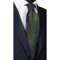 Cravatta-Verde-Fantasia-Celeste-Bianco-Nodo-in-Contrasto-a-Quadri-Blu-Marrone-N2298