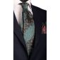 Cravatta-Vintage-Regimental-di-Seta-Blu-Avio-Blu-a-Fiori-Verdi-CV69