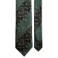 Cravatta-Vintage-Regimental-di-Seta-Blu-Avio-Blu-a-Fiori-Verdi-Pala-CV69
