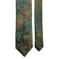 Cravatta-Vintage-Regimental-di-Seta-Blu-Avio-Verde-Oliva-a-Fiori-Tono-su-Tono-Pala-CV68