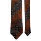Cravatta-Vintage-Regimental-di-Seta-Blu-Marrone-a-Fiori-Tono-su-Tono-Beige-Pala-CV65