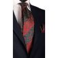 Cravatta-Vintage-Regimental-di-Seta-Blu-Rossa-Bordeaux-a-Fiori-Tono-su-Tono-Beige-CV63