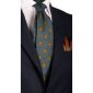 Cravatta-Vintage-in-Saia-di-Seta-Grigia-Verde-Oliva-Fantasia-Nodo-in-Contrasto-CV164
