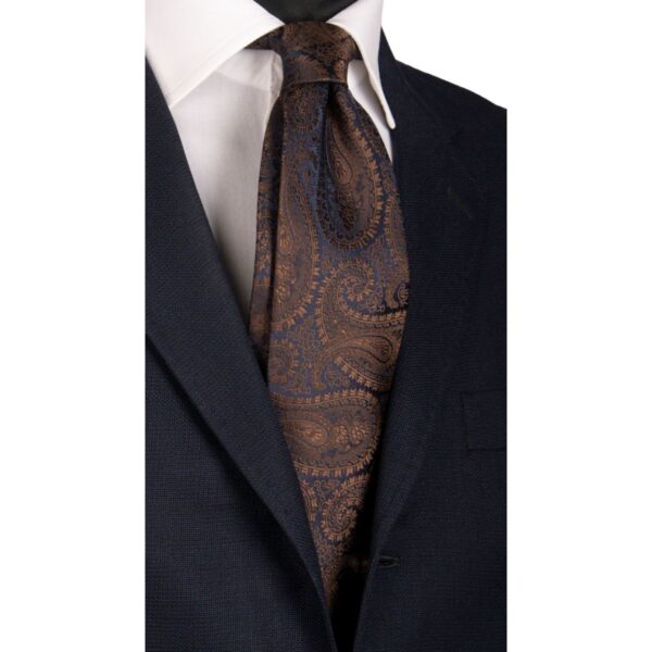 Cravatta-di-Seta-Blu-Paisley-Marrone-1510