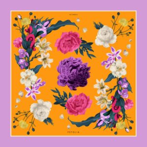 Batic-Secret-Garden-din-matase- naturala-lila-orange