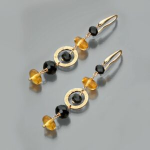 set amberia din agat negru si chihlimbar mexican 1