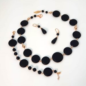 set timeless din agat negru satinat 1