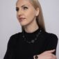 Set Timeless cu discuri din agat negru satinat